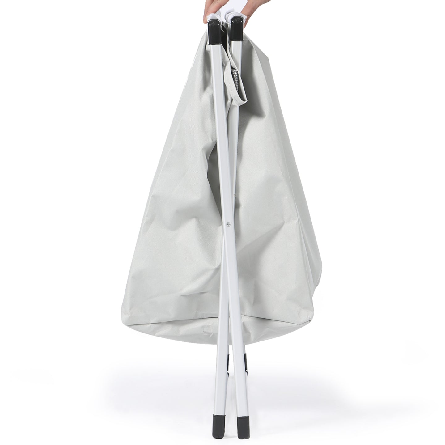 IDMarket - Cesto portabiancheria pieghevole 3 scomparti grigio