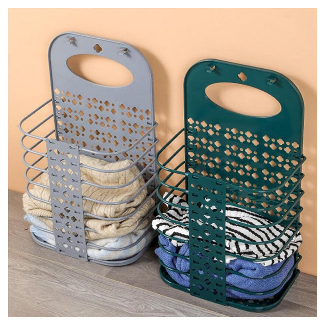 Trade Shop - Cesto Portabiancheria Pieghevole Con Manico Cesta Per Camera Soggiorno Bagno Viaggio -