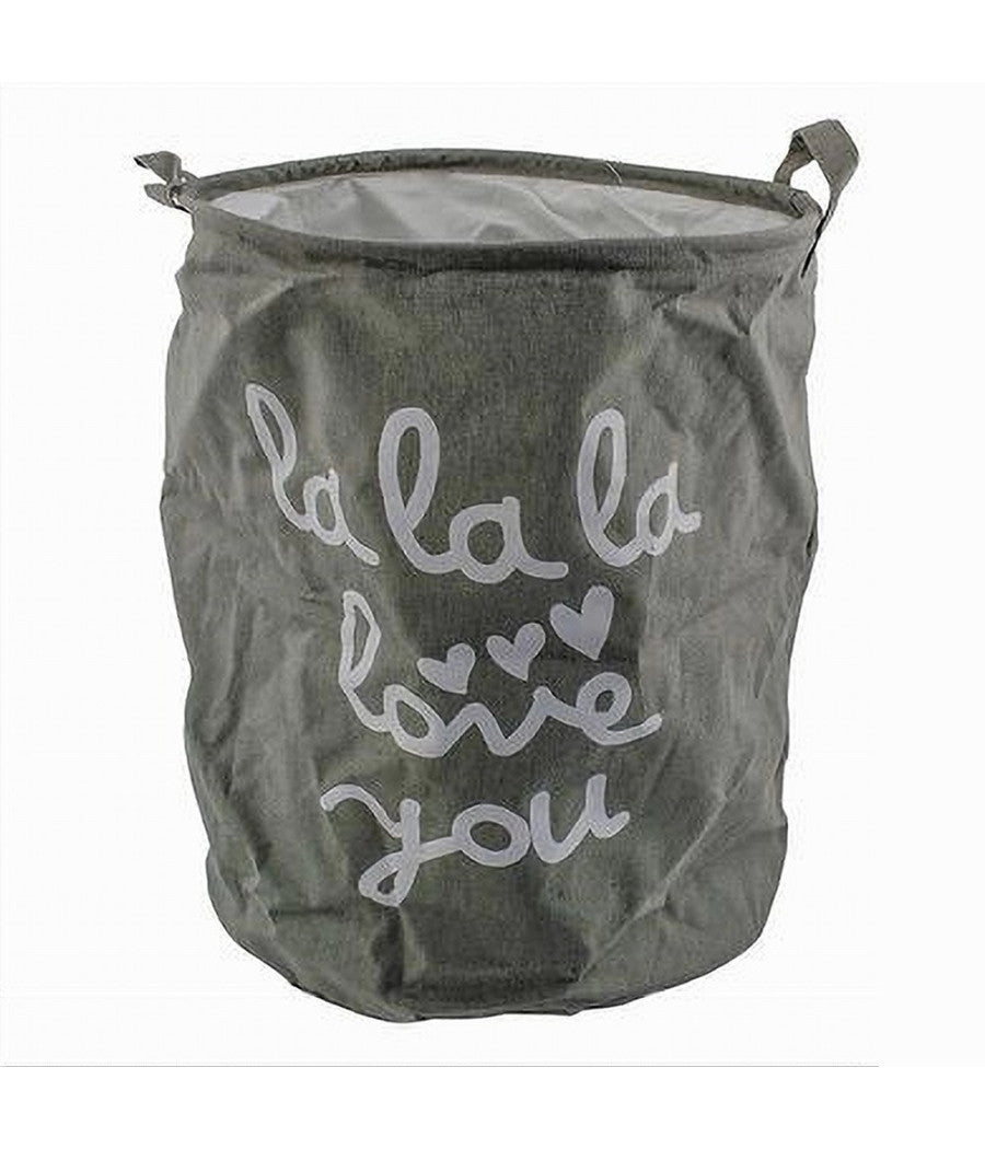 Cesto Portabiancheria Pieghevole Scritta Organizer Vestiti Sporchi 40x50cm 10473         