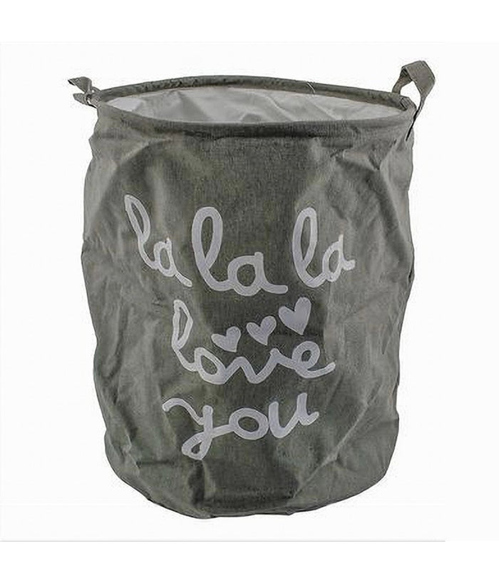 Cesto Portabiancheria Pieghevole Scritta Organizer Vestiti Sporchi 40x50cm 10473         