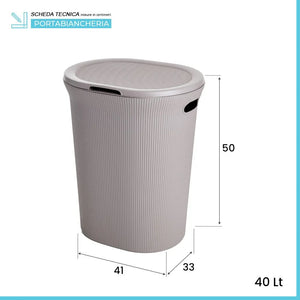 Cesto portabiancheria tortora capacità 40 lt