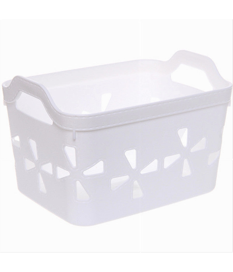 Cesto Portaoggetti Cestino Porta Tutto Con Maniglie 21x15x14cm Assortiti 10724         