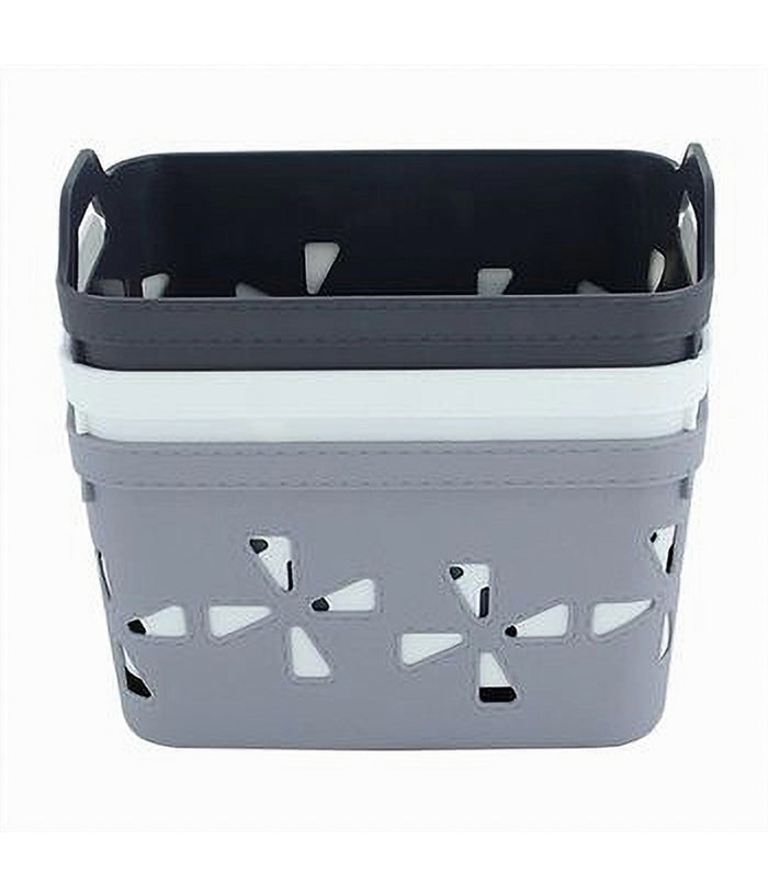 Cesto Portaoggetti Cestino Porta Tutto Con Maniglie 21x15x14cm Assortiti 10724         
