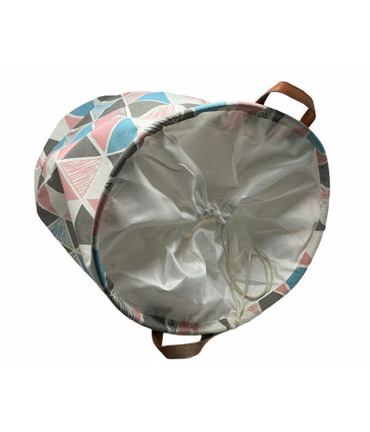 Cesto Sacco Portabiancheria Bagno Pieghevole Con Manici In Tessuto Rombi 10523         