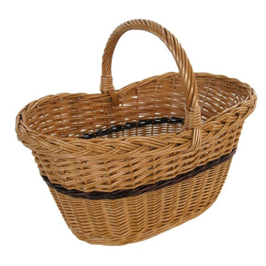 Cesto vimini europeo svasato con treccia cm 39x23h22/32