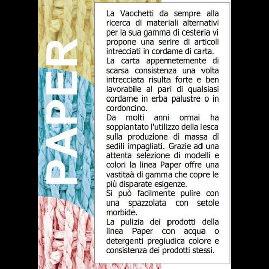 Cestone paper bianco 1-2 angol c/foderacm40x40h53