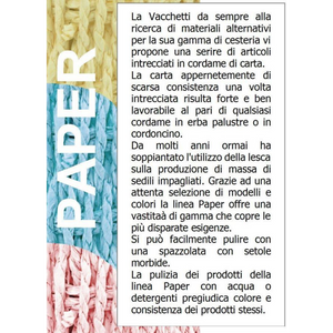 Cestone paper bianco 1-2 angol con fodera cm 40x40h53