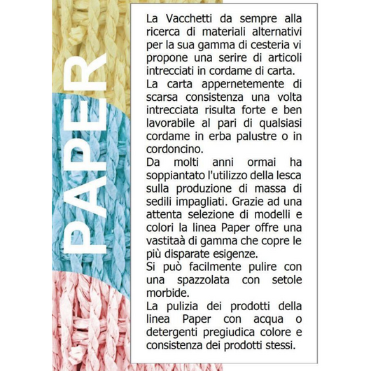 Cestone paper bianco 1-2 angol con fodera cm 40x40h53