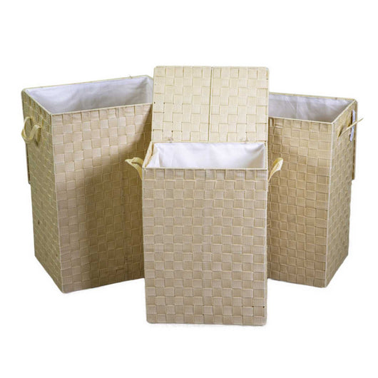 Cestone poliestere crema foderato 1-3 rettangolare cm40x30x55