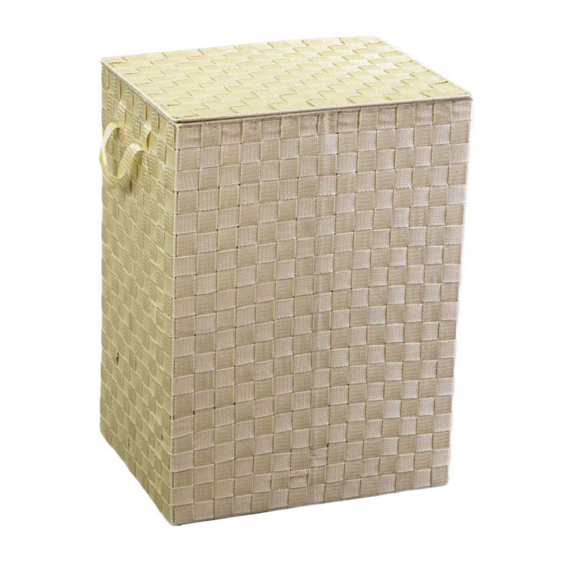 Cestone poliestere crema foderato 1-3 rettangolare cm40x30x55