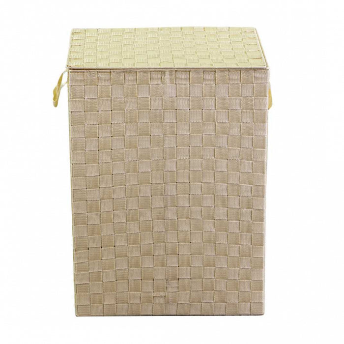 Cestone poliestere crema foderato 1-3 rettangolare cm40x30x55