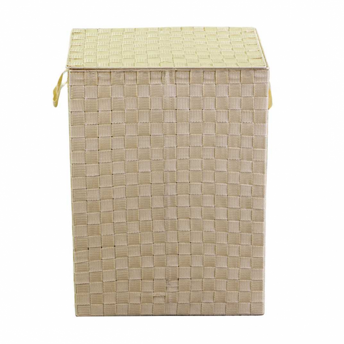 Cestone poliestere crema foderato 1-3 rettangolare cm 40x30x55