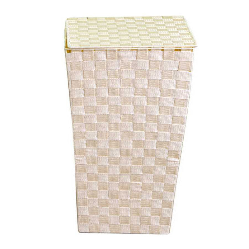 Cestone poliestere crema quadro cm 33x33h53