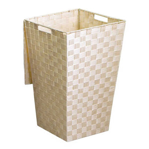 Cestone poliestere crema quadro cm 33x33h53