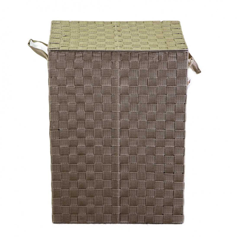 Cestone poliestere tortora foderato 1-3rettangolare cm40x30x55