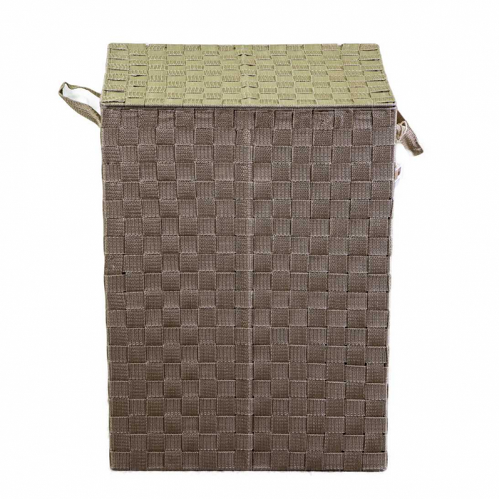 Cestone poliestere tortora foderato 1-3rettangolare cm 40x30x55