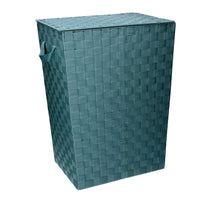 Cestone poliestere verde acqua rettangolare cm 40x30h53