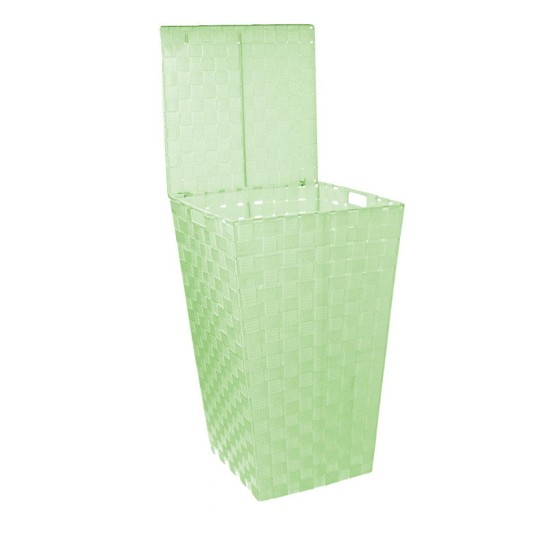 Cestone poliestere verde chiaro quadro cm 33x33h53