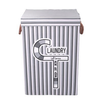 Cestone tessuto laundry grigio con coperchio cm 40x30h60