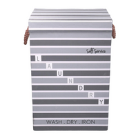 Cestone tessuto laundry grigio con coperchio cm 40x30h60