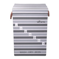 Cestone tessuto laundry grigio con coperchio cm 40x30h60