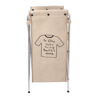 Cestone tessuto sacco beige pieghevole cm 29x33.5h66