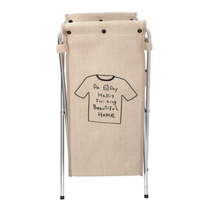 Cestone tessuto sacco beige pieghevole cm 29x33.5h66