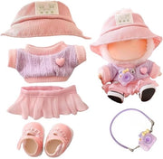 Adatto per bambole di 15-17 cm - Set di abbigliamento per bambole 5 pezzi - Set di abbigliamento indossabile e rimovibile - Incluso accessorio per fotocamera, scarpe, cappello e abbigliamento - Bambole non incluse