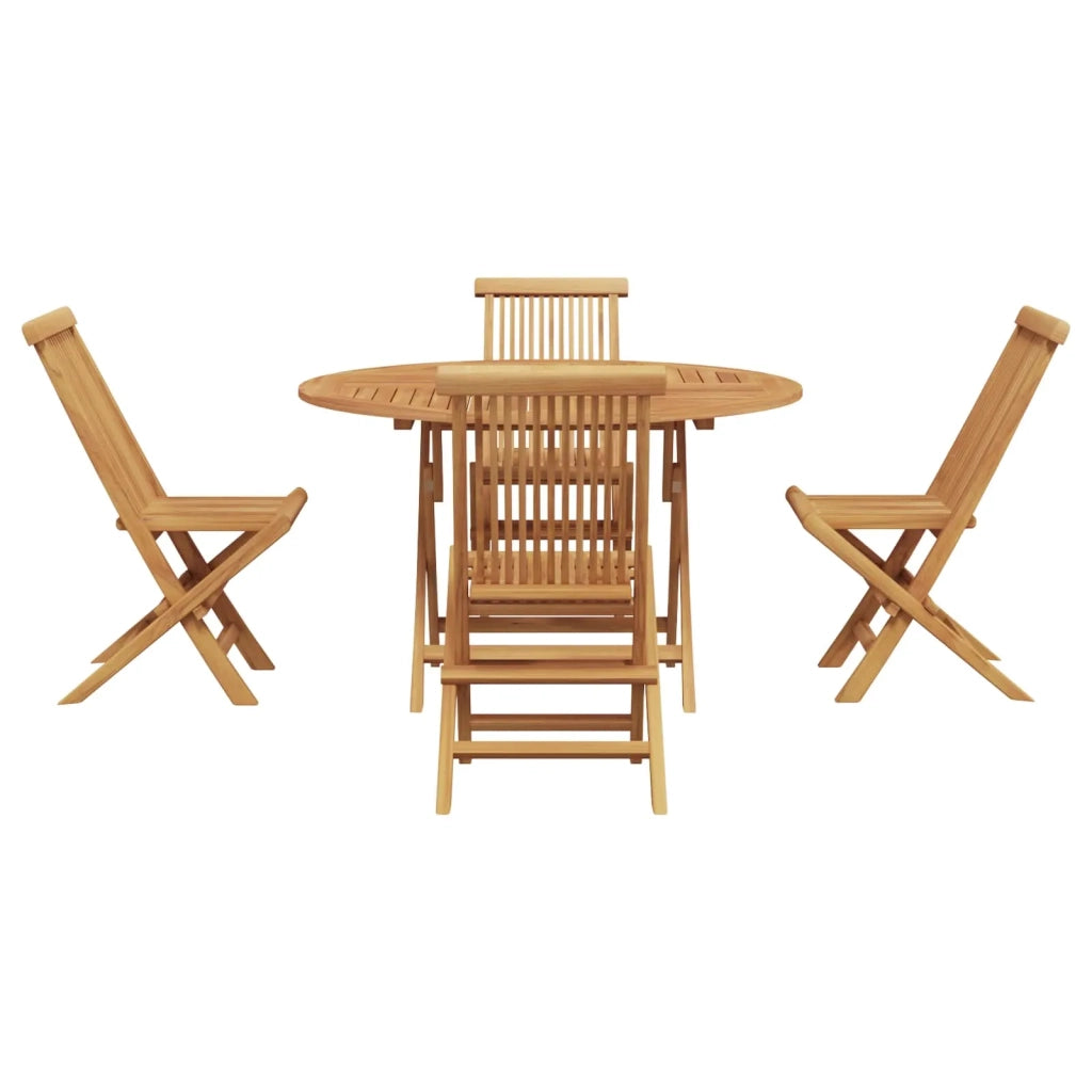 Set da Pranzo per Giardino 5 pcs Marrone Legno di teak solido 3385967