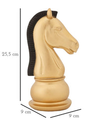 Statua Cavallo Oro e Nero 10,5x8,5x19 cm in Poliresina