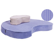 Set di 2 cuscini da terra in velluto a coste a forma di fagiolo viola e beige cameretta soggiorno