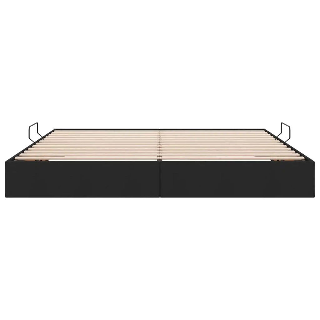 Letto ottomano con archiviazione Nero 200 x 200 cm Tessuto 3442846