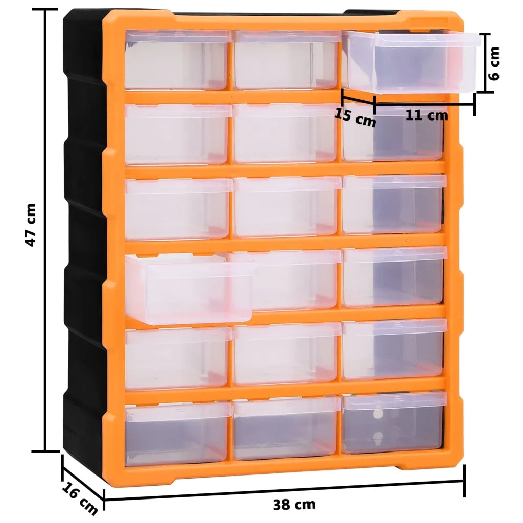 Mobile Contenitore con 18 Cassetti Medi 38x16x47 cm CFW6945583