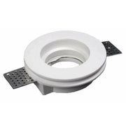 Trade Shop - Portafaretto Incasso Gesso Scomparsa Tondo Foro 105mm Supporto Faretti Gu10 Gs04 -
