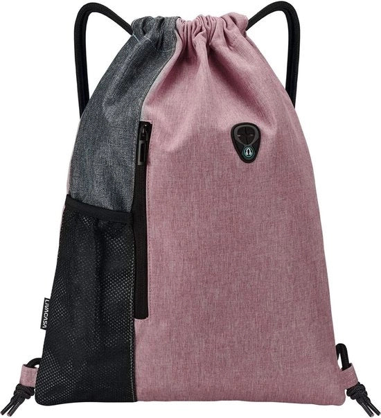 Borsa sportiva con cerniera e tas interno, borsa sportiva, borsa sportiva hipster, zaino con schienale rivestito e cinturino regolabile, borsa sportiva per uomini e donne