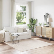 Tappeto Shaggy con fondo in lattice Crema 200x200 cm