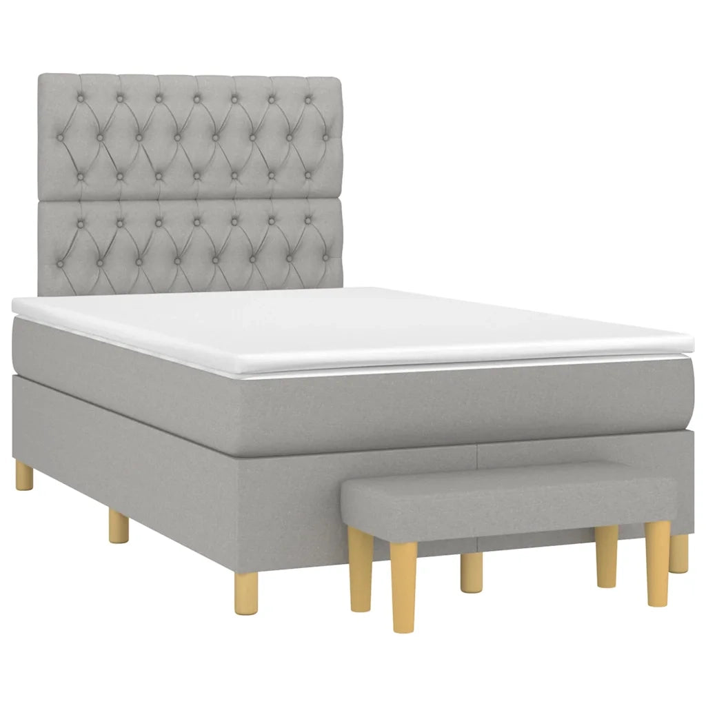 Giroletto a Molle con Materasso Grigio Chiaro 120x190cm Tessuto 3270425