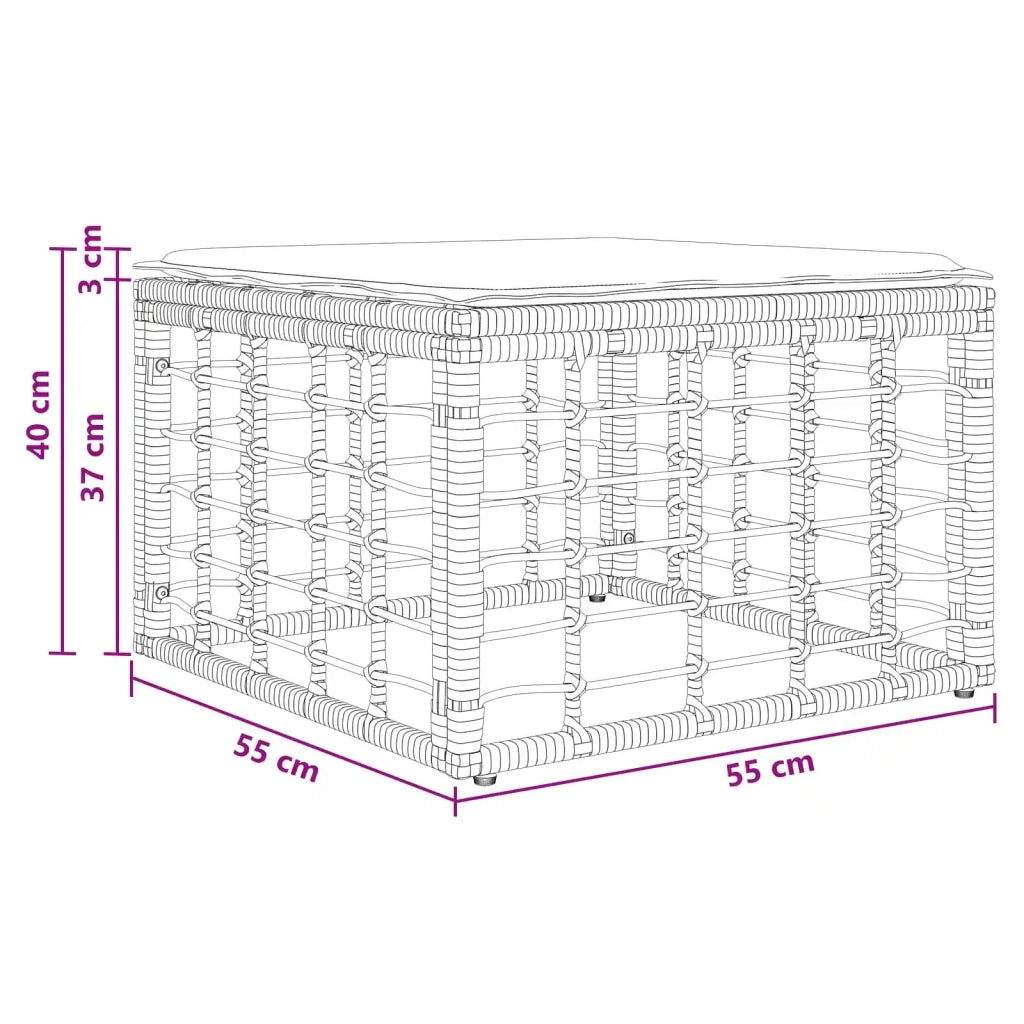 Poggiapiedi da Giardino Nero polyrattan CFW2018849