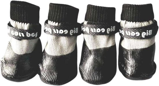 Calzature antiscivolo per cani acqua-resistenti - Set di 4 - Suola in gomma nera - Protezioni per zampe di animali da compagnia