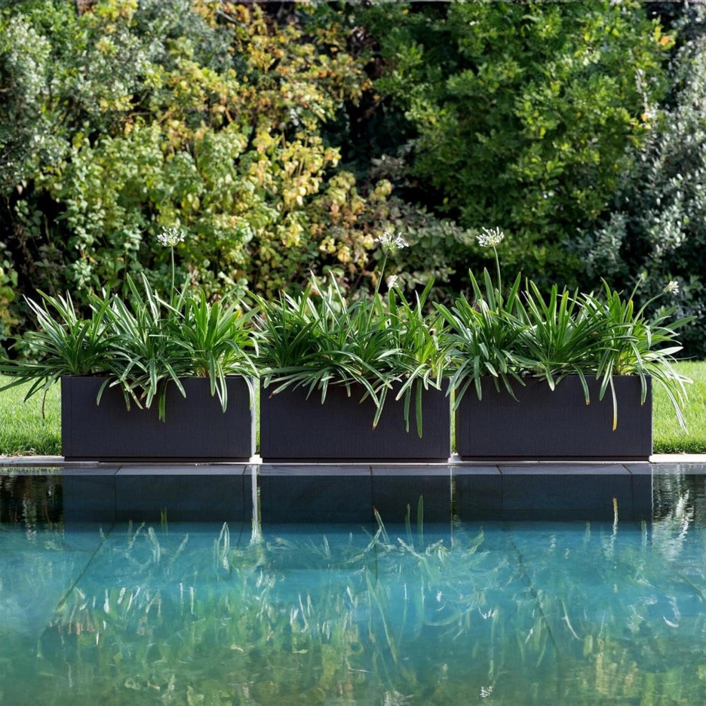 ® Fioriera da Esterno Ethica in Plastica 80L 80x36x35cm Base Drenante Fioriere da Giardino Vaso Grade per Fiori Vasi per Piante Rettangolari