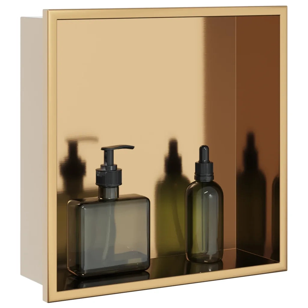 Nicchia per Doccia Oro Spazzolato 32x32x9cm in Acciaio Inox CFW1426907