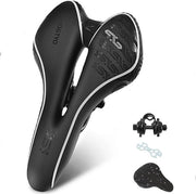 Sella da bicicletta con gel di silicio e copertura impermeabile per donne e uomini - sella ergonomico per mountain bike MTB bicicletta da trekking bicicletta da corsa bicicletta da allenamento elettrica