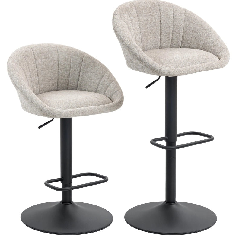 Set di 2 sgabelli da bar girevoli con braccioli e schienale per cucina, regolabili in altezza 62-82 cm