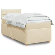 vidaXL Giroletto a Molle con Materasso Crema 90x190 cm in Tessuto