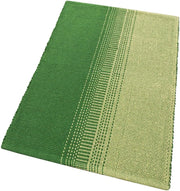 Tappeto Cucina Bagno Puro Cotone Assorbente Tessuto Intrecciato a Mano Verde 55x140 cm