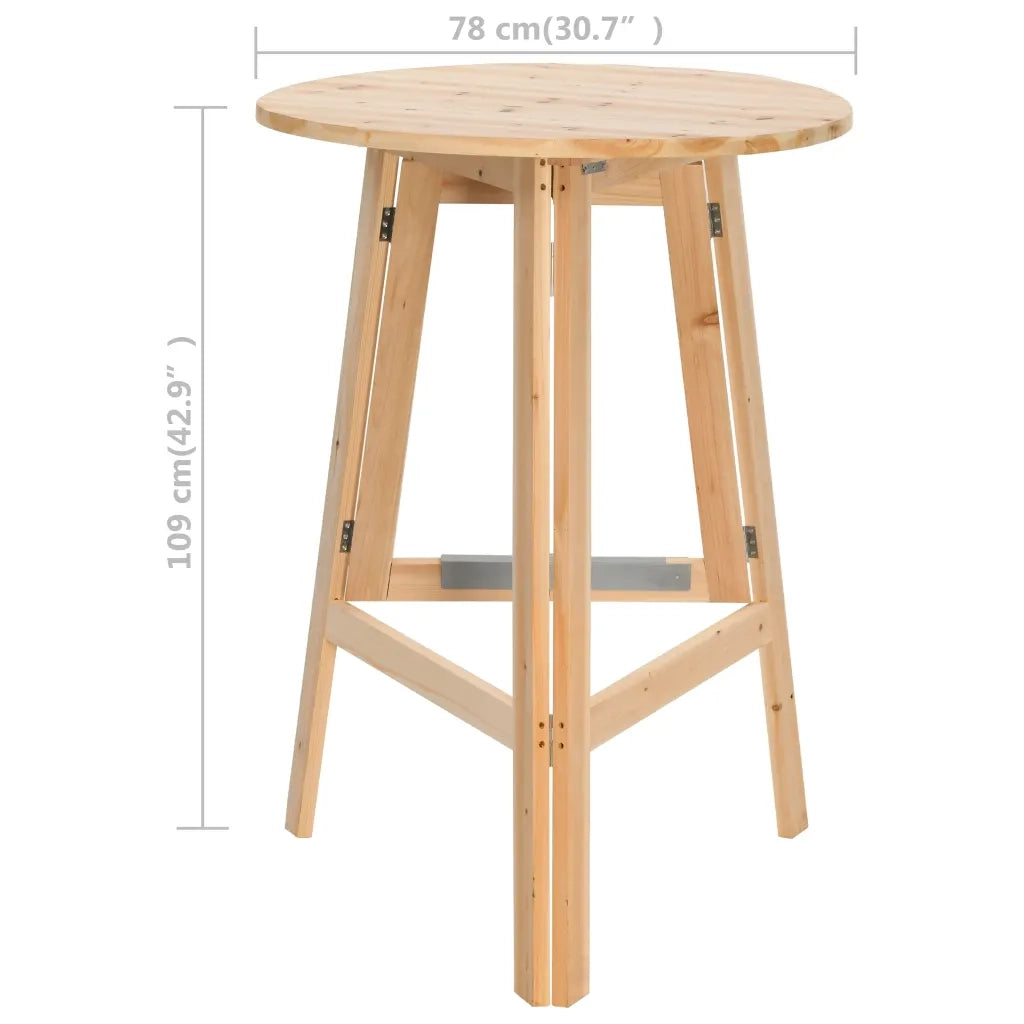 Tavolino da Bar Pieghevole 78 cm in Legno di Abete CFW1438651