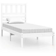 Letto singolo | Letto per adulti | Giroletto senza Materasso Bianco 75x190 Legno Massello di Pino