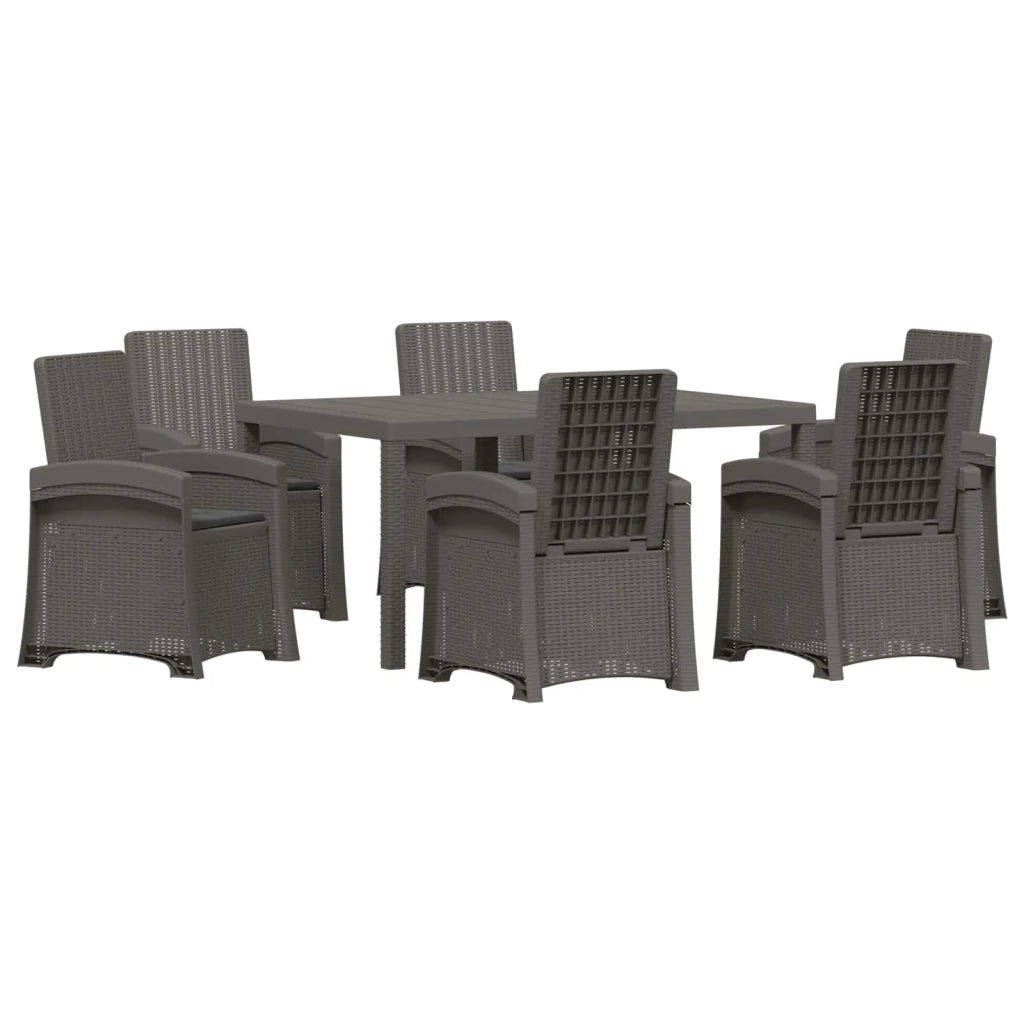 Set da Pranzo per Giardino 7 pz Grigio chiaro e Antracite PP 3430148