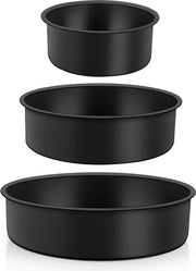 Set di forme a cilindro in acciaio inossidabile Ø 10/16/20 cm - rivestimento antiscivolo nero - forma a cilindro con fondo piatto - unico pezzo e impermeabile - salutare