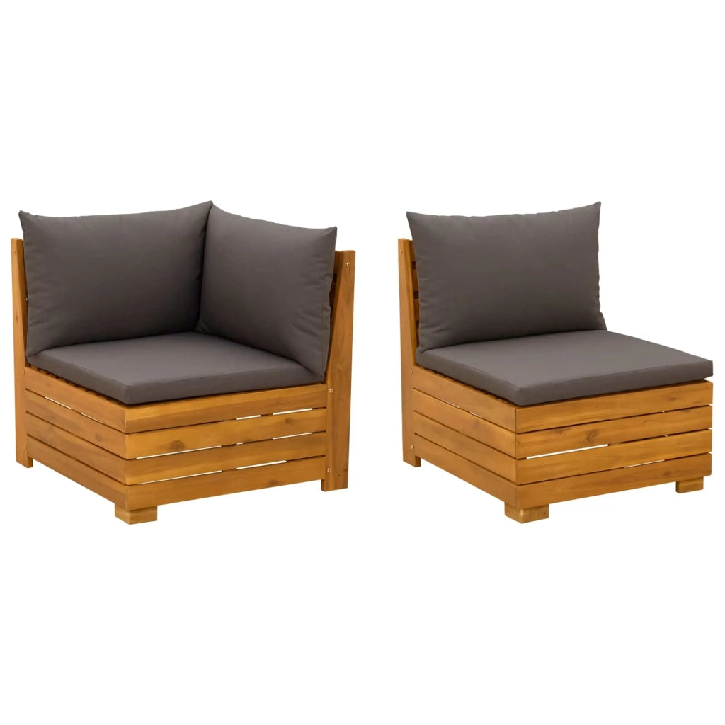 Salotto da Giardino-Set Lounge da Giardino 2 Pezzo Marrone Legno di Acacia Massello 719409